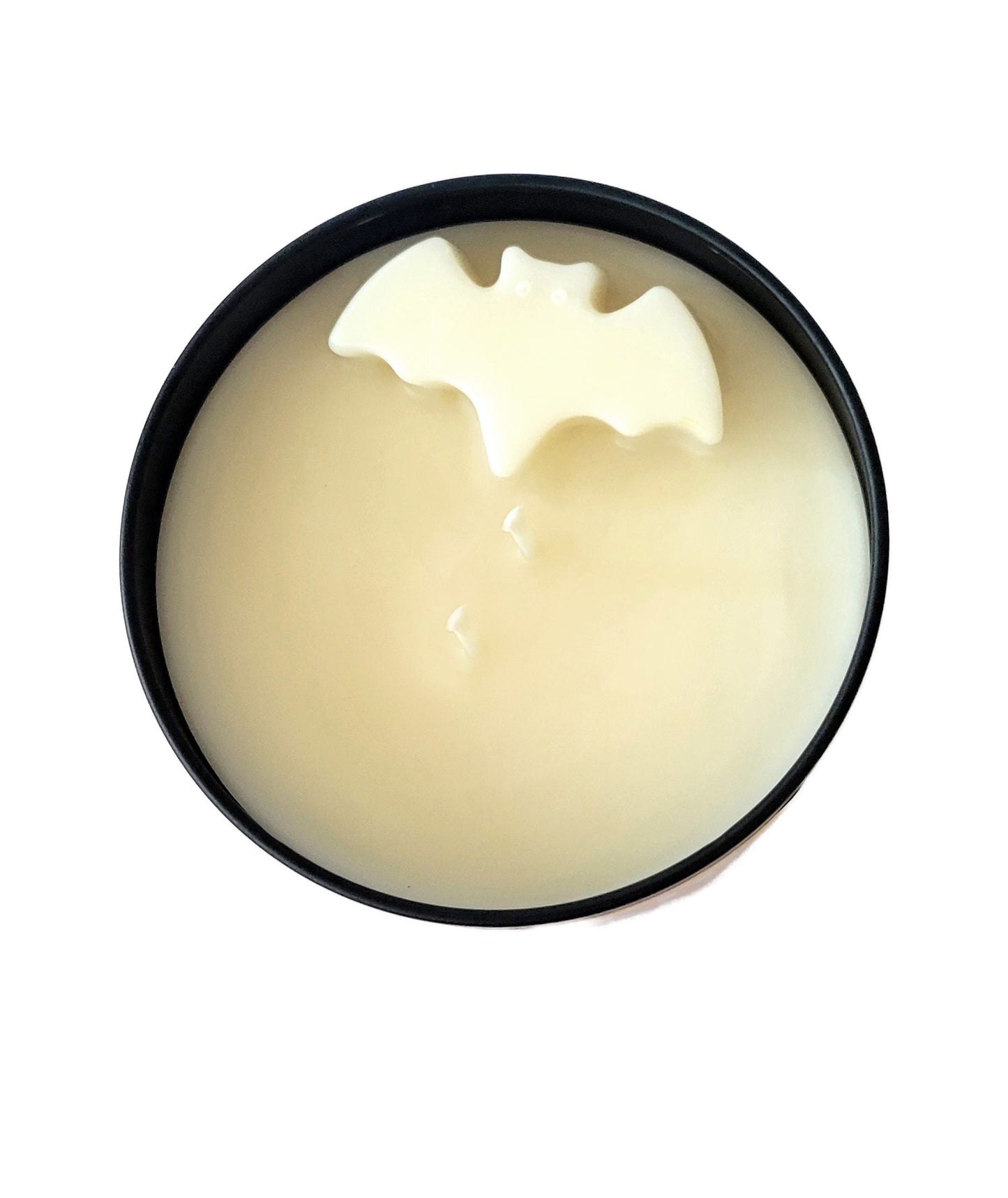 WhiteBatWax double wicked candle with bat embed