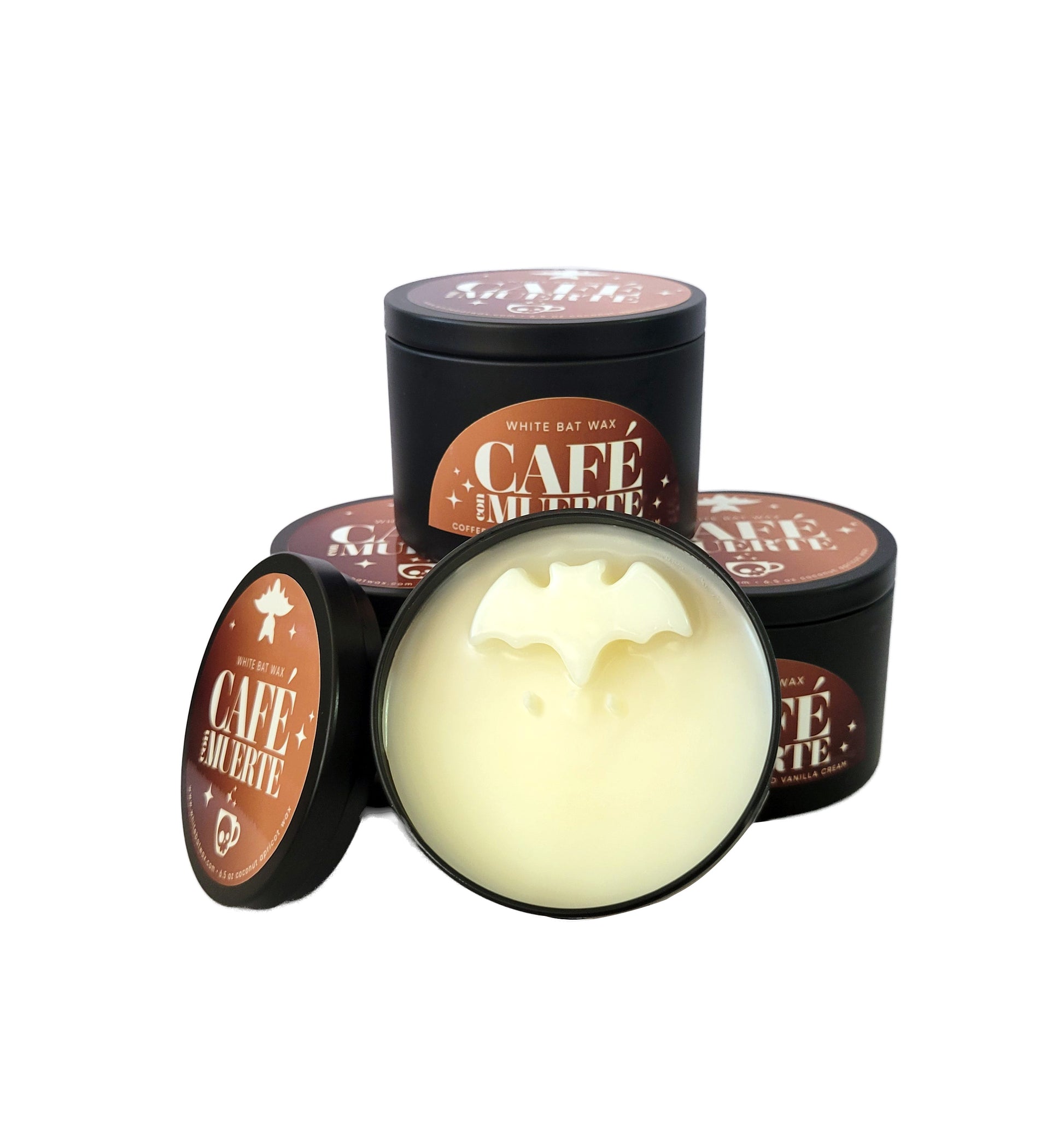 Coffee and Cream scented Day of the Dead candle