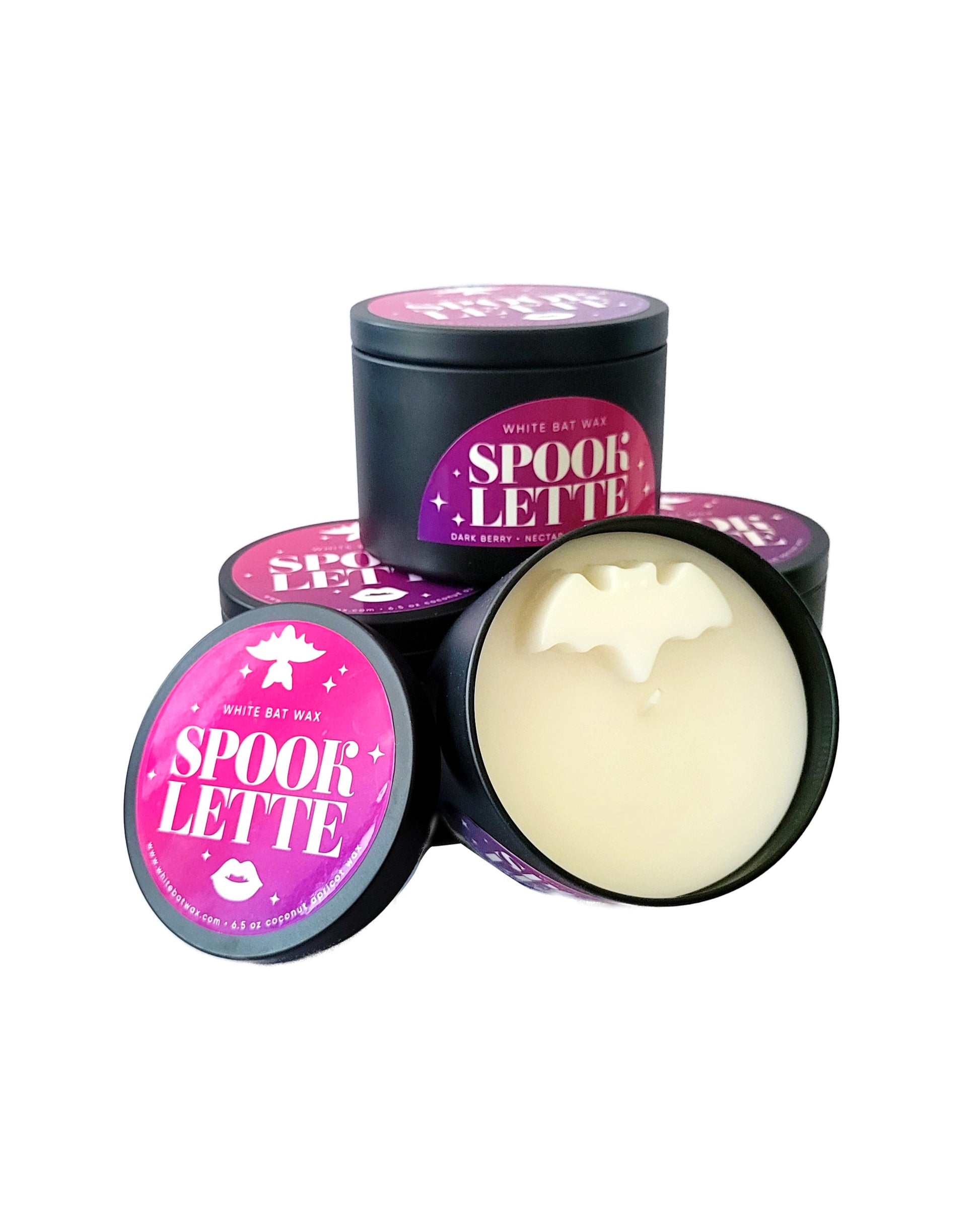 Spooklette goth girl candle. Scent of a sweet, fizzy, sparling dark berry beverage.